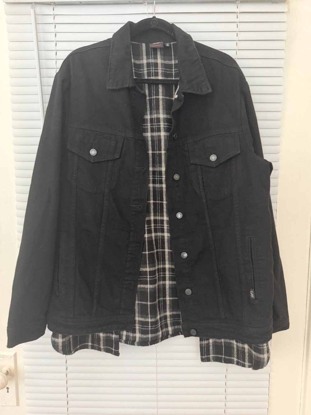 Girrlscout The Stevie Denim Flannel Jacket Black Size L
